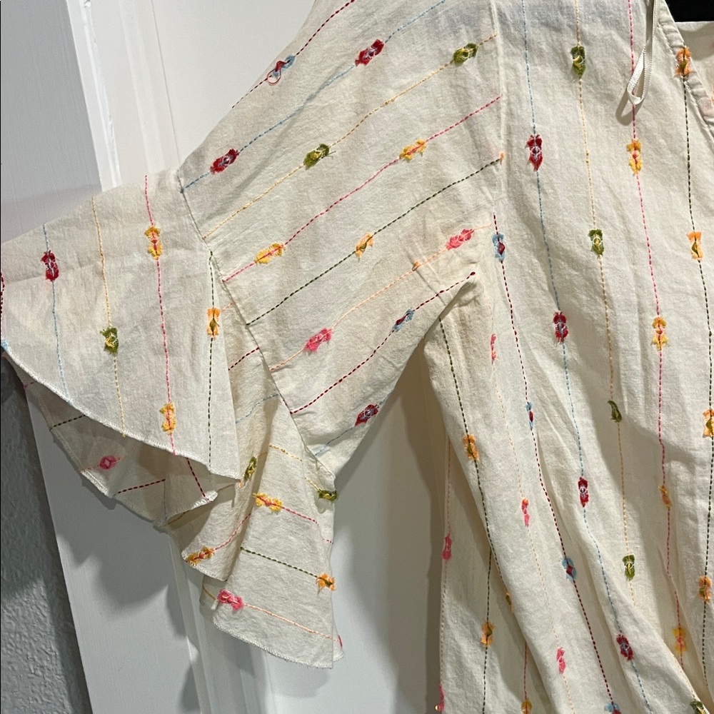 Lovestitch Ruffled Tie-Front Blouse - Picture 4 of 6